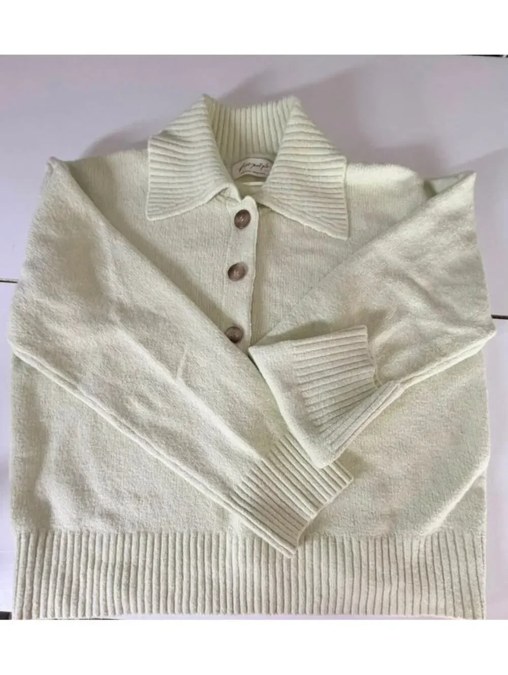 NWT Free People Matcha Melange Lime Green Knit Sweater Size XL